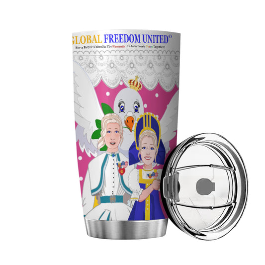 Tumbler GLOBAL FREEDOM UNITED© Women Russia & USA Pink2