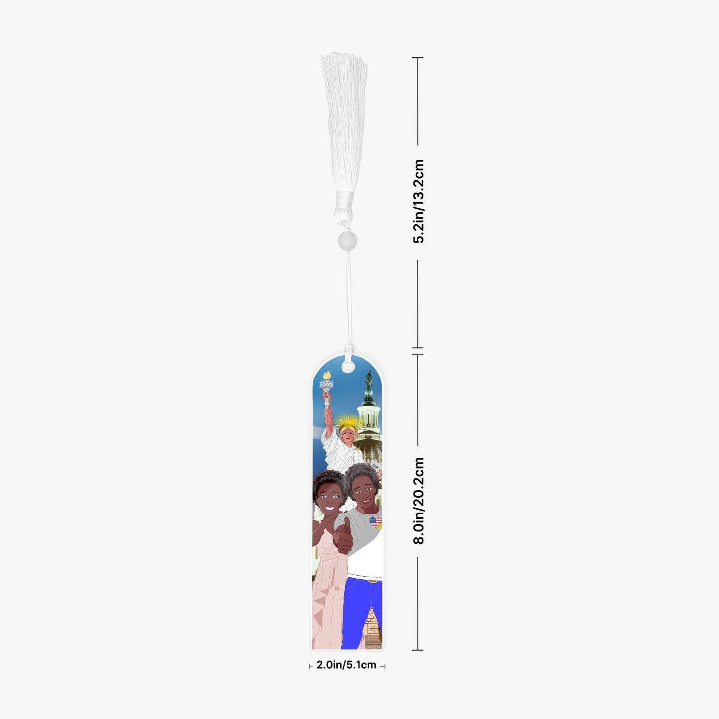 Acrylic Bookmark - Semicircle GLOBAL FREEDOM UNITED© COUPLE USA V1