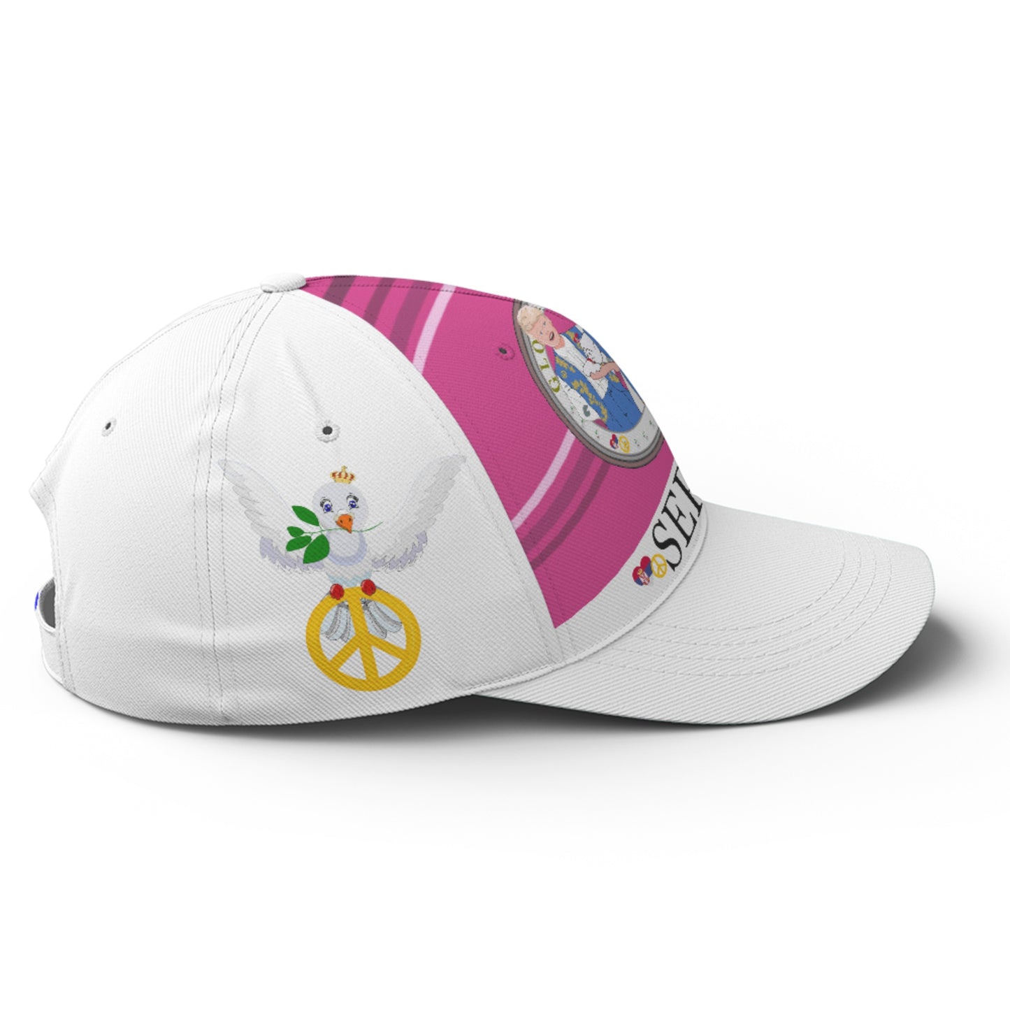 Basketball Cap GLOBAL FREEDOM UNITED© Couple Serbia Pink2