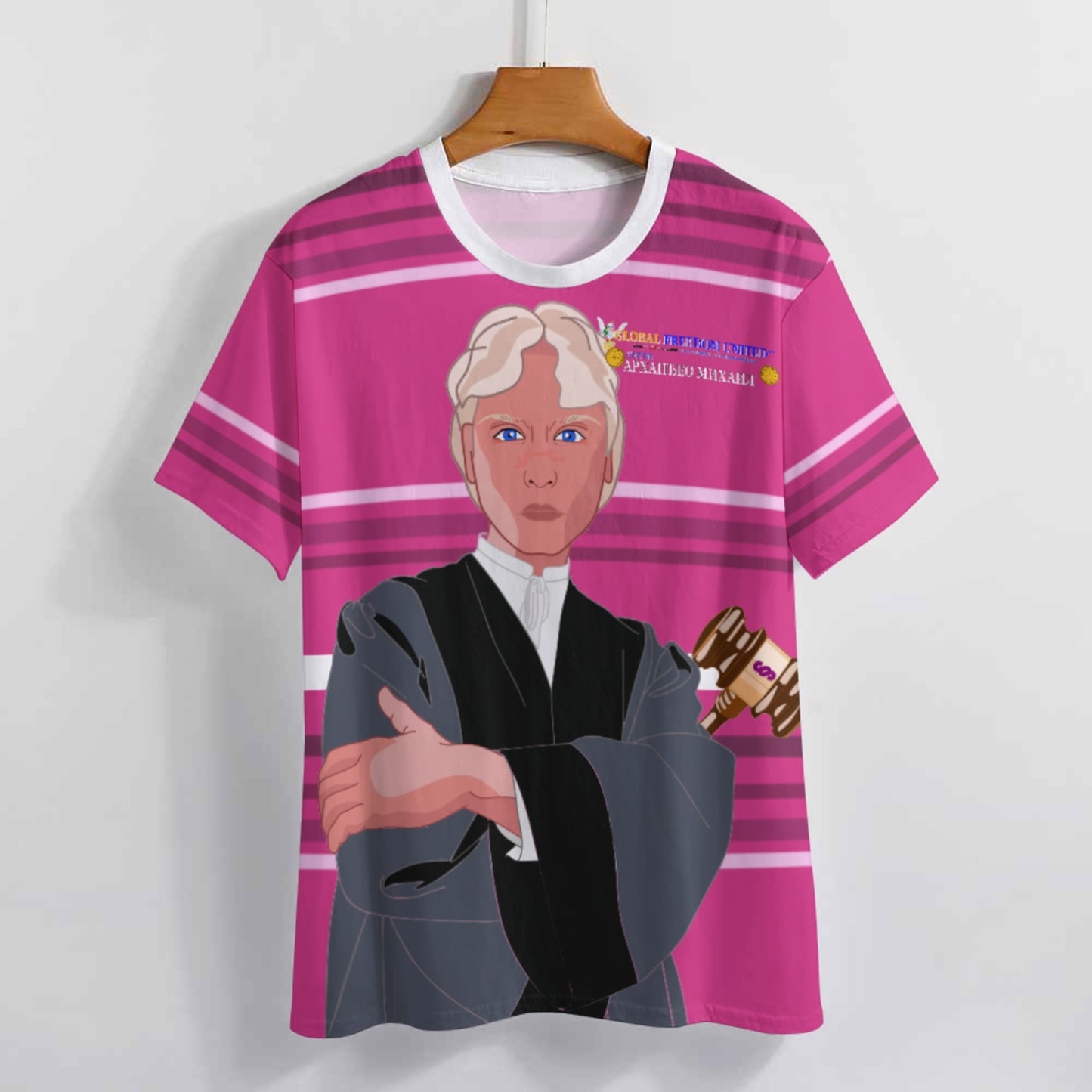 Women´s T-shirt  GLOBAL FREEDOM UNITED© Archangel Michael Serbia V5 Pink2