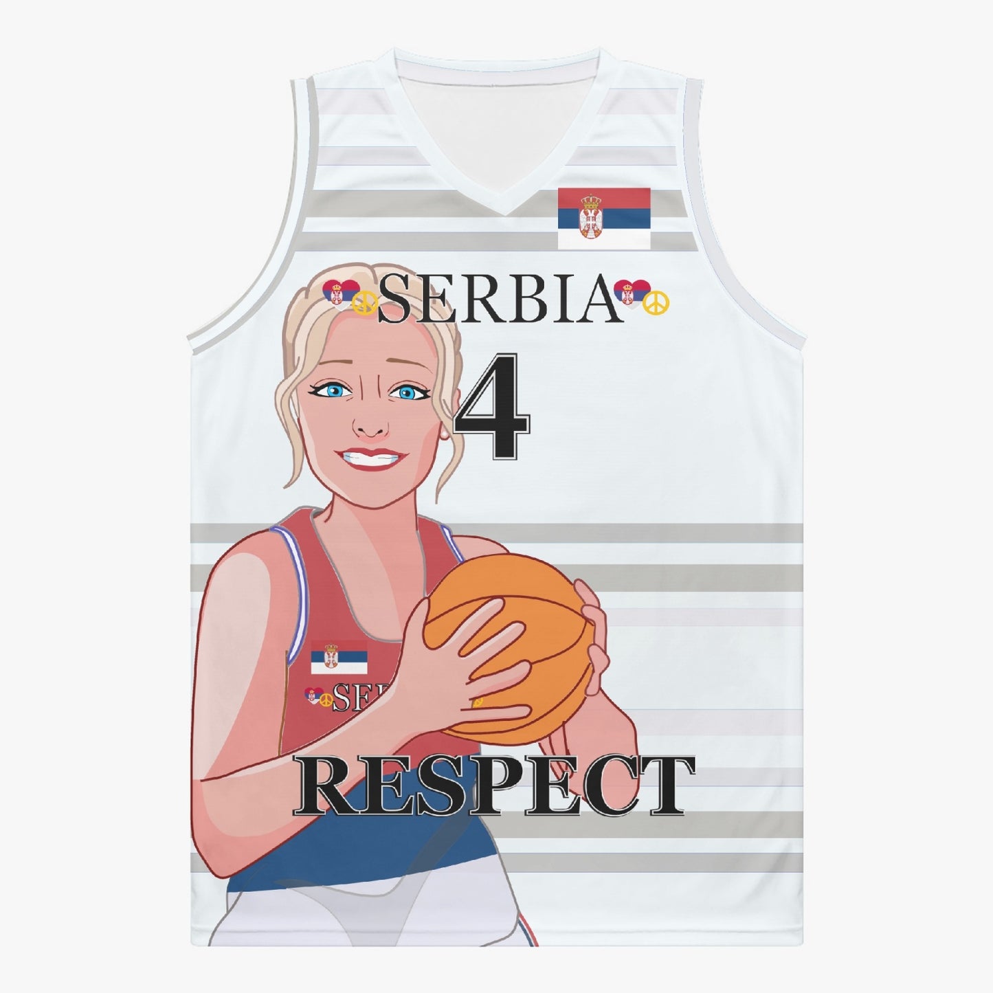 Basketball Jersey GLOBAL FREEDOM UNITED COUPLE EDITION WOMEN SERBIA v2 4