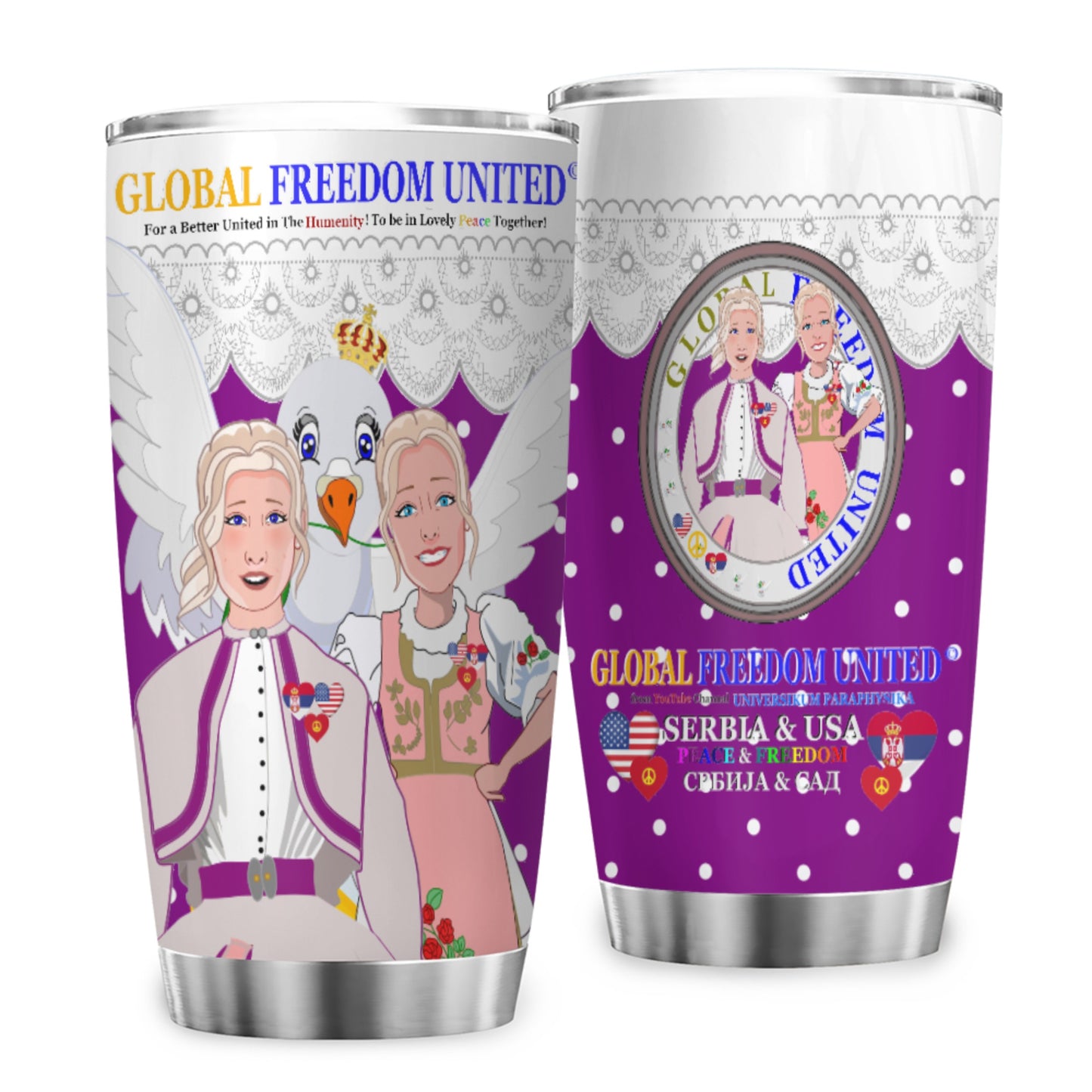 Tumbler 2 GLOBAL FREEDOM UNITED© Women Serbia & USA Lilac1