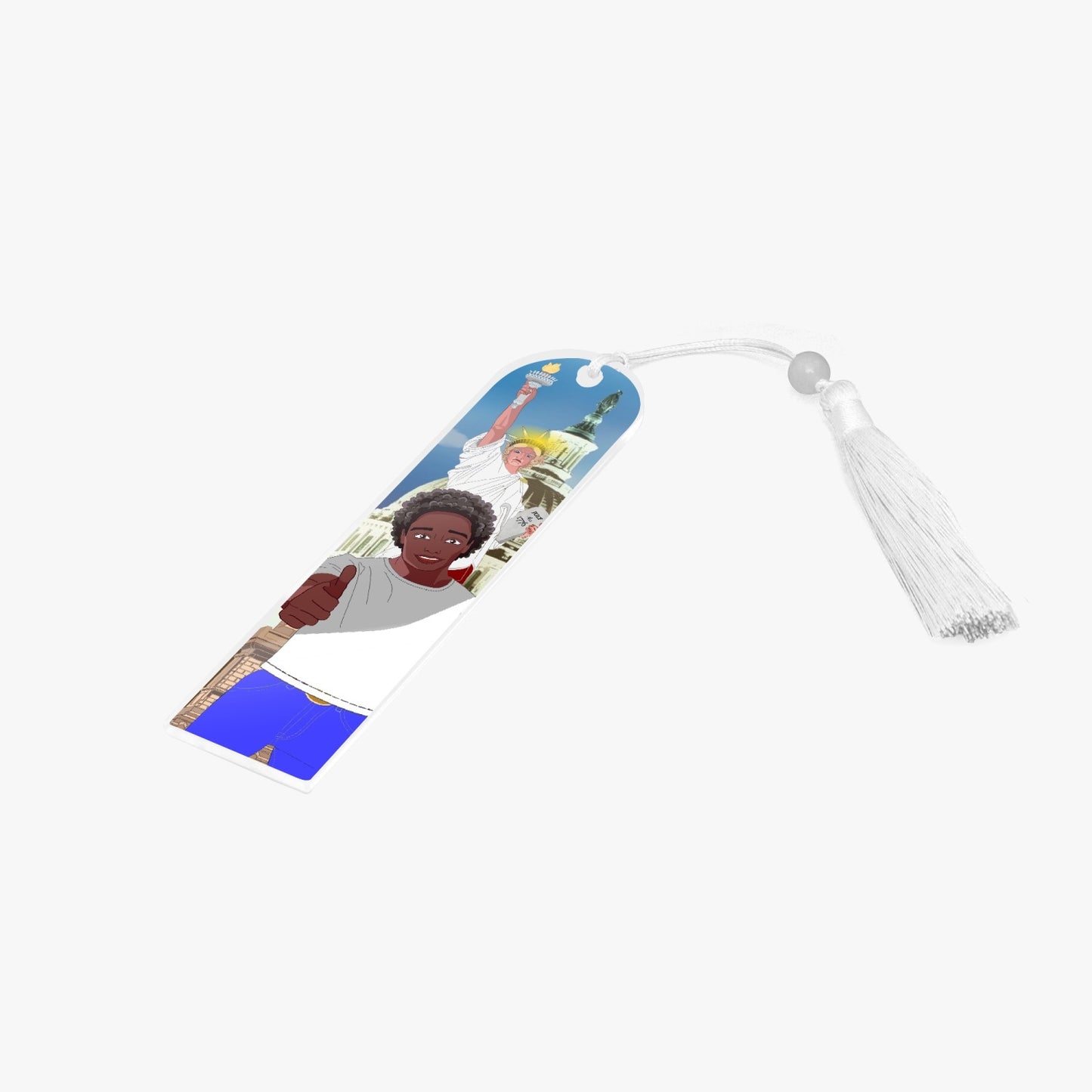 Acrylic Bookmark - Semicircle  GLOBAL FREEDOM UNITED© USA BOY V1