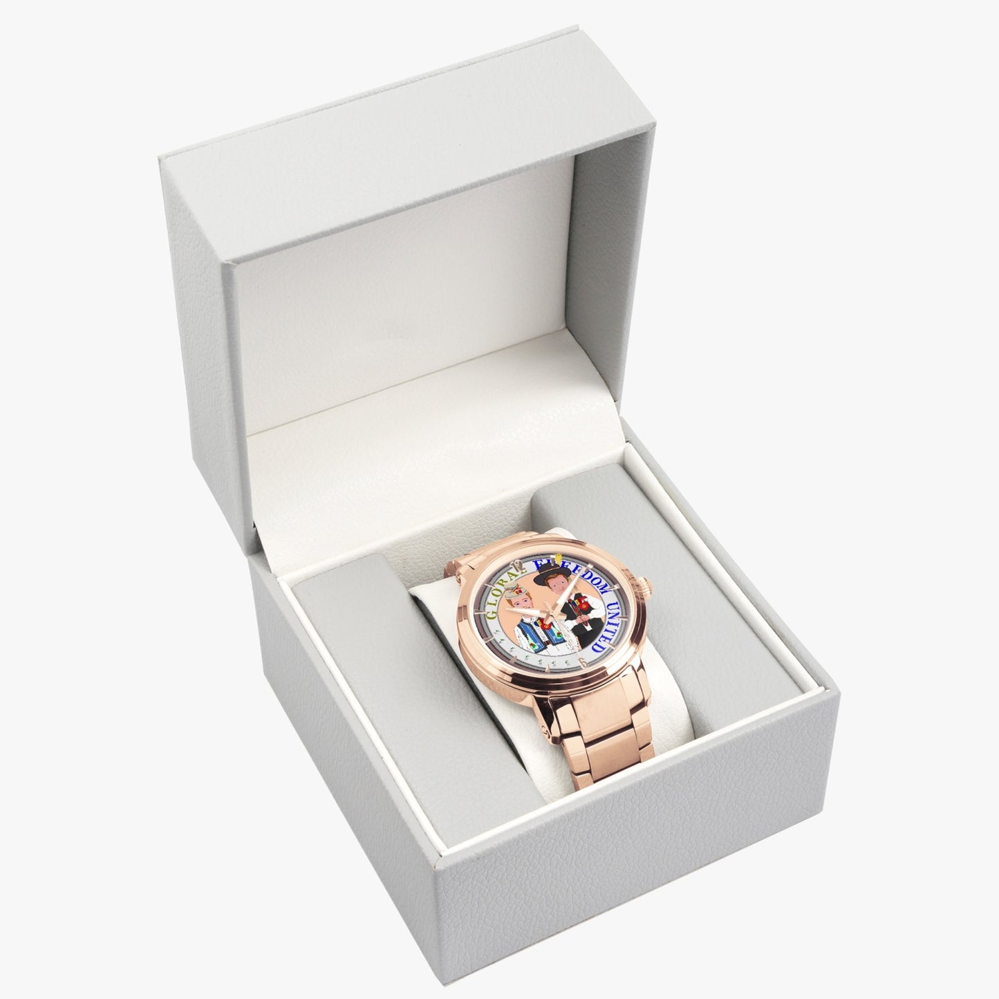 GLOBAL FREEDOM UNITED© New Steel Strap Automatic Watch (With Indicators) Men Romania & Hungary