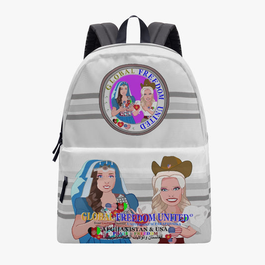 GLOBAL FREEDOM UNITED© Women AFGHANISTAN & USA GREY All-over-print Canvas Backpack