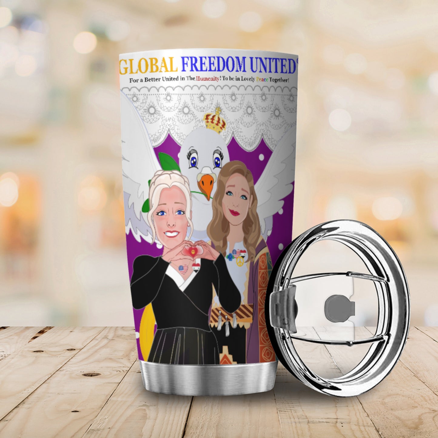 Tumbler GLOBAL FREEDOM UNITED© Women Syria & USA Lilac