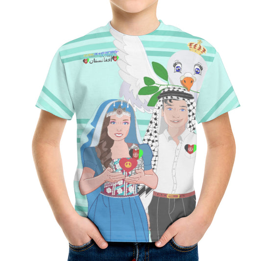 Kid´s T-shirt GLOBAL FREEDOM UNITED© Couple Afghanistan Light Green