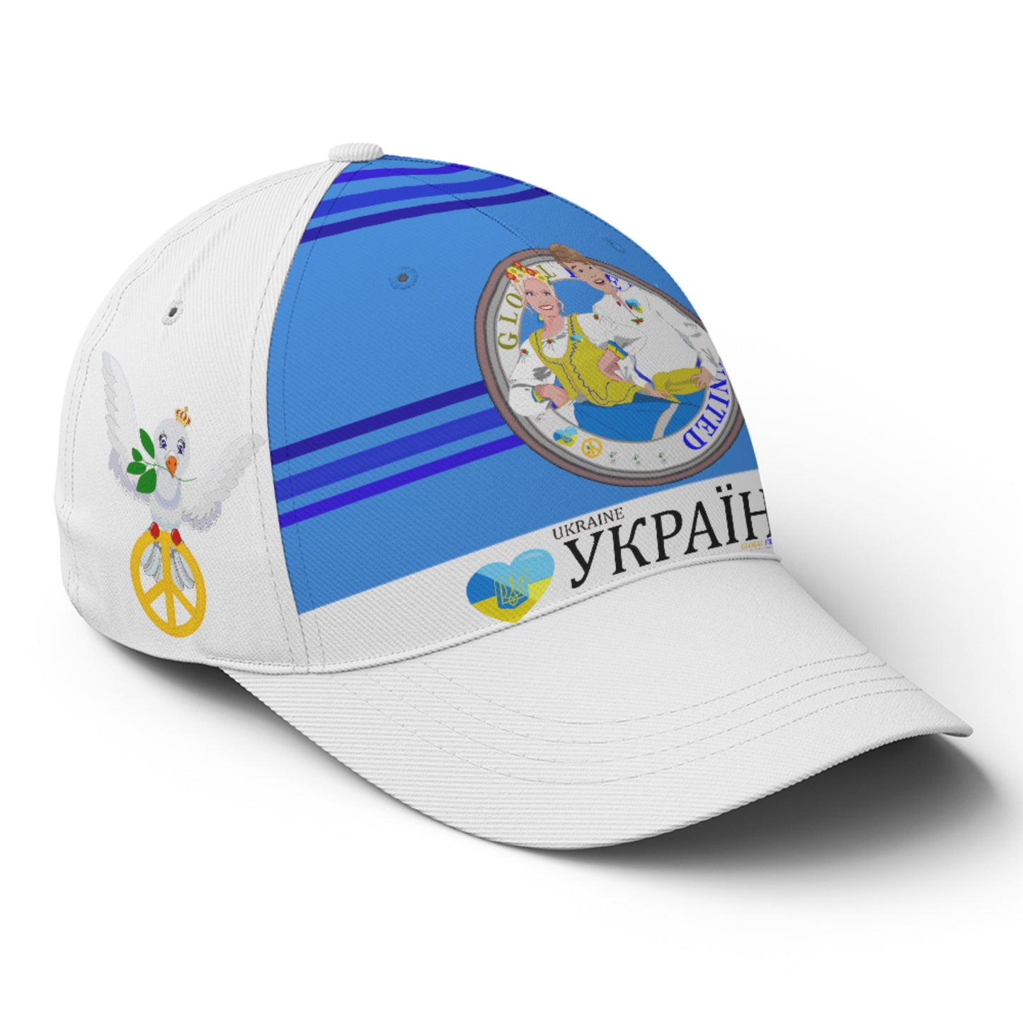 Basketball Cap GLOBAL FREEDOM UNITED© Couple Ukrain Deep Blue