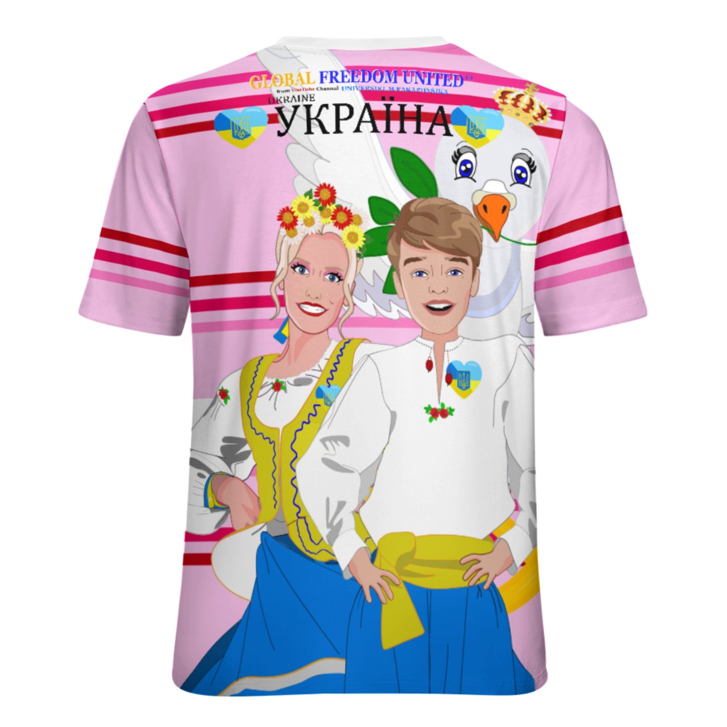 Women´s T-shirt GLOBAL FREEDOM UNITED© Couple Ukrain Pink1