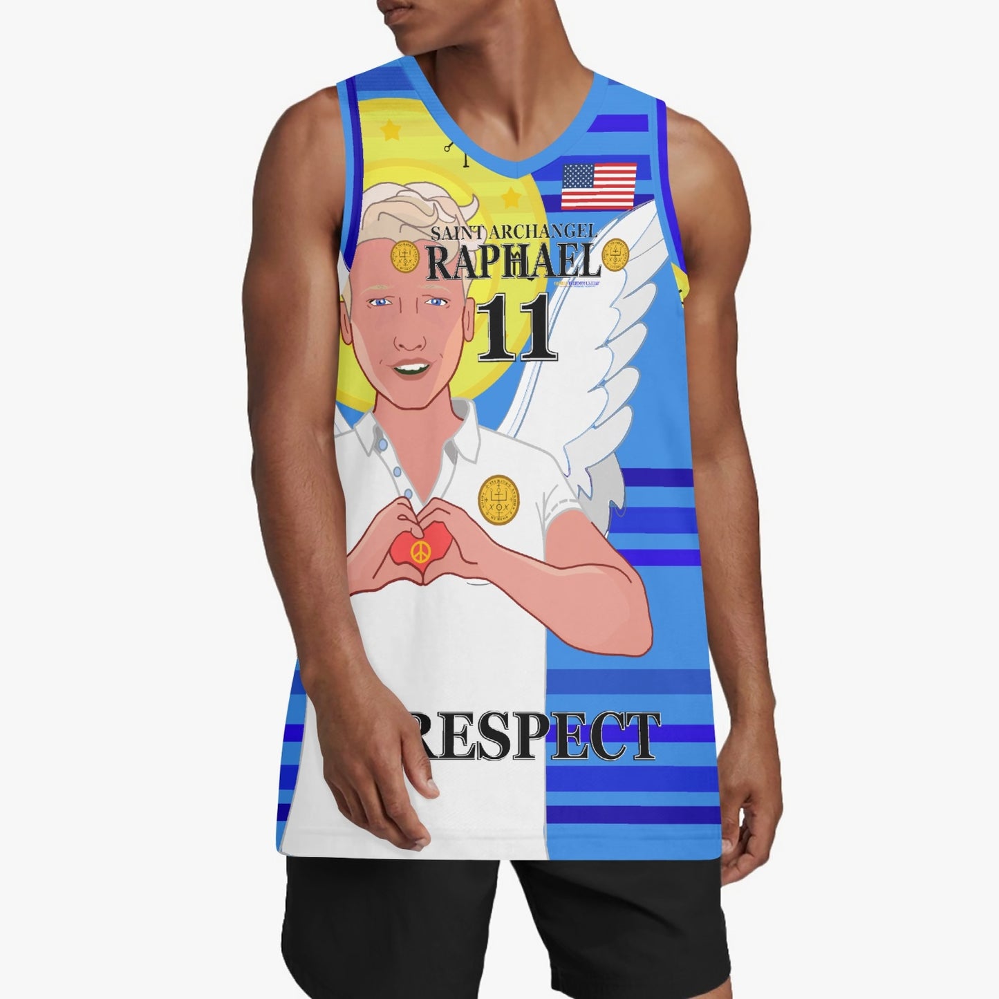 Basketball Jersey GLOBAL FREEDOM UNITED ARCHANGEL RAPHAEL USA 11