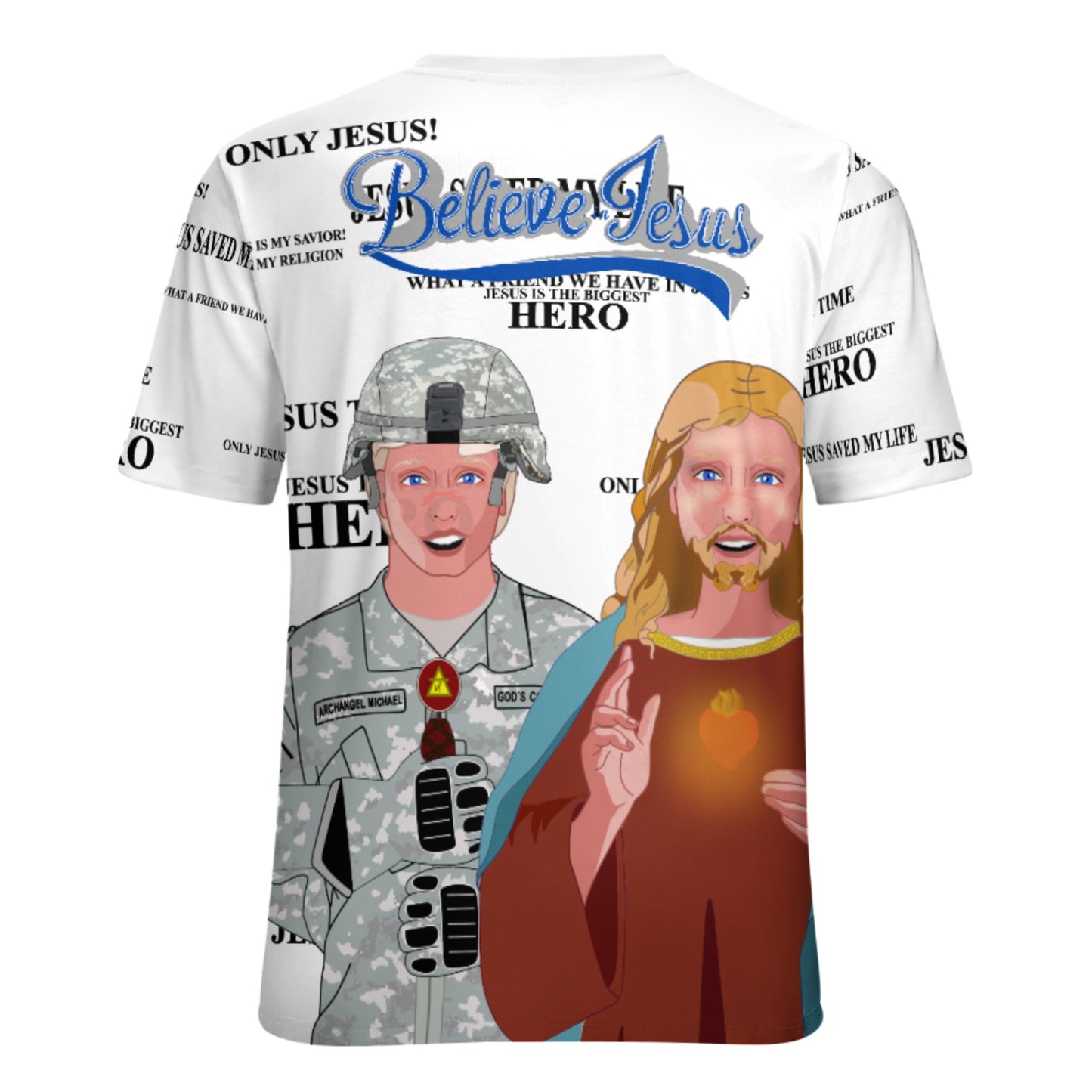 Women´s T-shirt Wight GLOBAL FREEDOM UNITED© Jesus Is A Hero Veteran For US American Soldiers