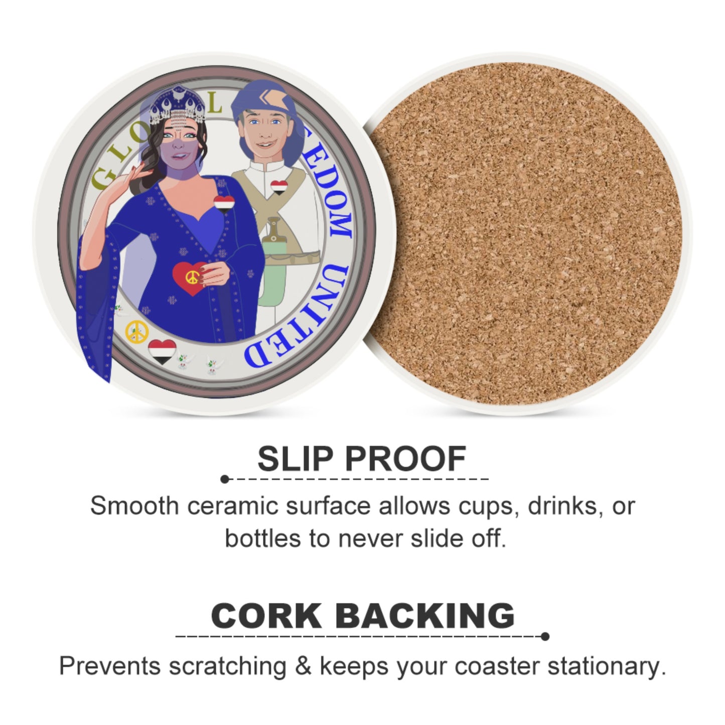 Ceramic Coasters GLOBAL FREEDOM UNITED© Couple Yemen