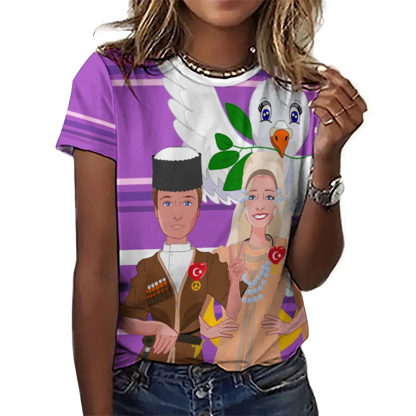 Women´s T-shirt GLOBAL FREEDOM UNITED© Couple Turkey Lilac