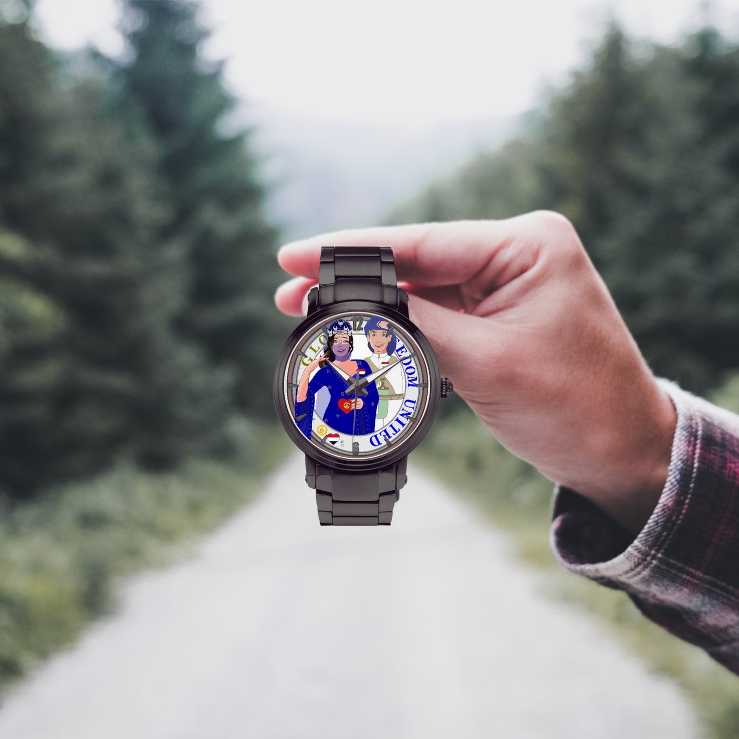 GLOBAL FREEDOM UNITED© Couple Yemen New Steel Strap Automatic Watch (With Indicators)