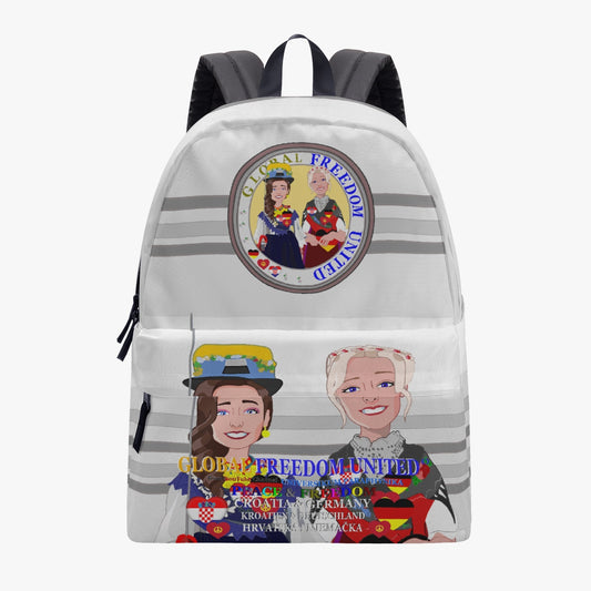 GLOBAL FREEDOM UNITED© Women Croatia & Germany GREY All-over-print Canvas Backpack