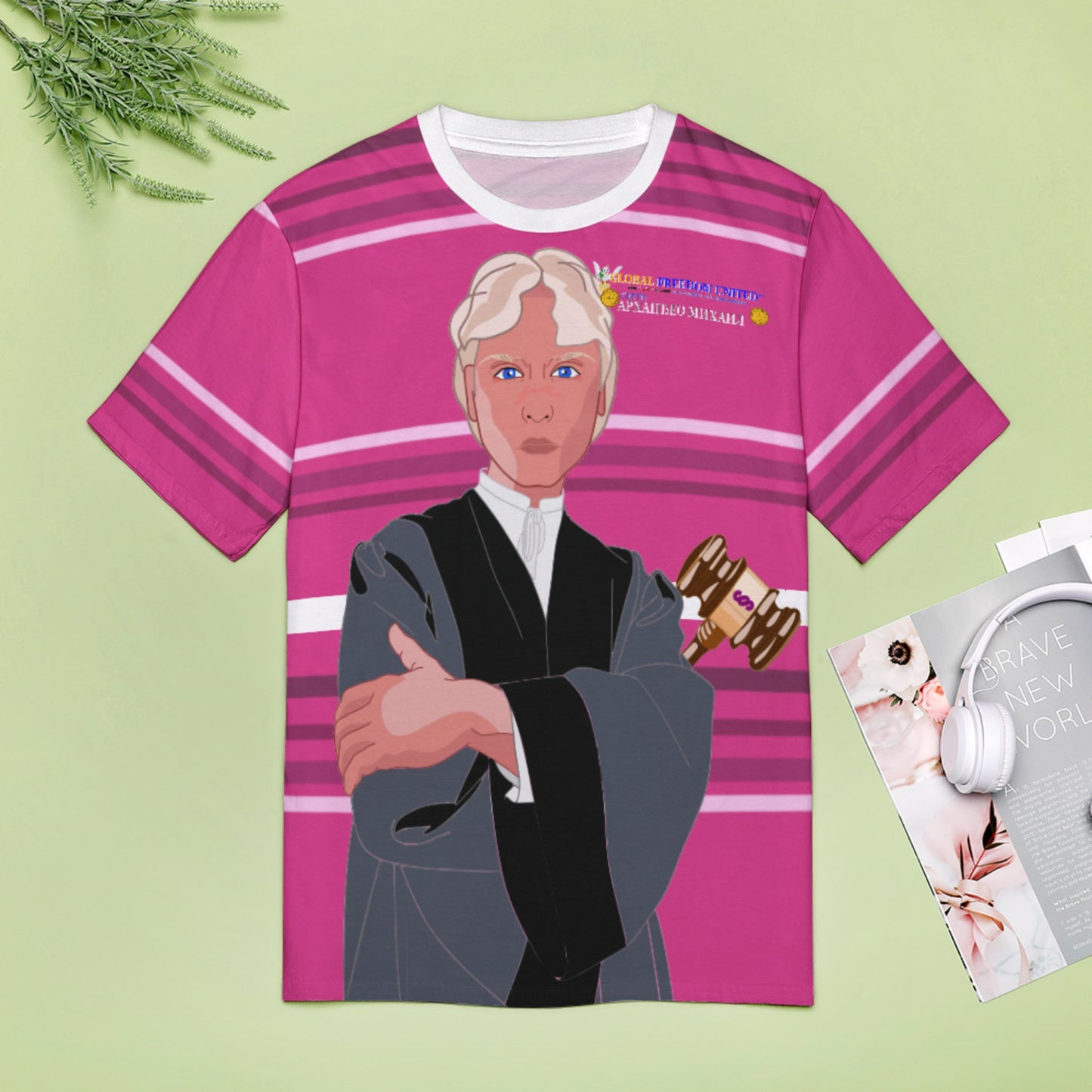 Women´s T-shirt  GLOBAL FREEDOM UNITED© Archangel Michael Serbia V5 Pink2