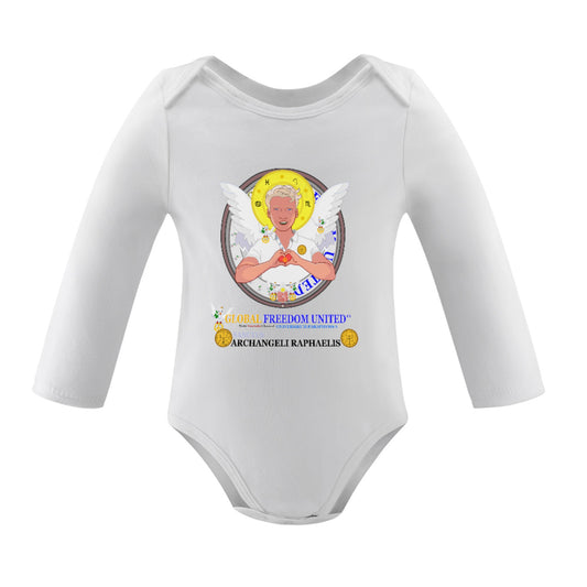 Baby Long-sleeve Bodysuit Global Freedom United© Archangel Rafael Old Latin
