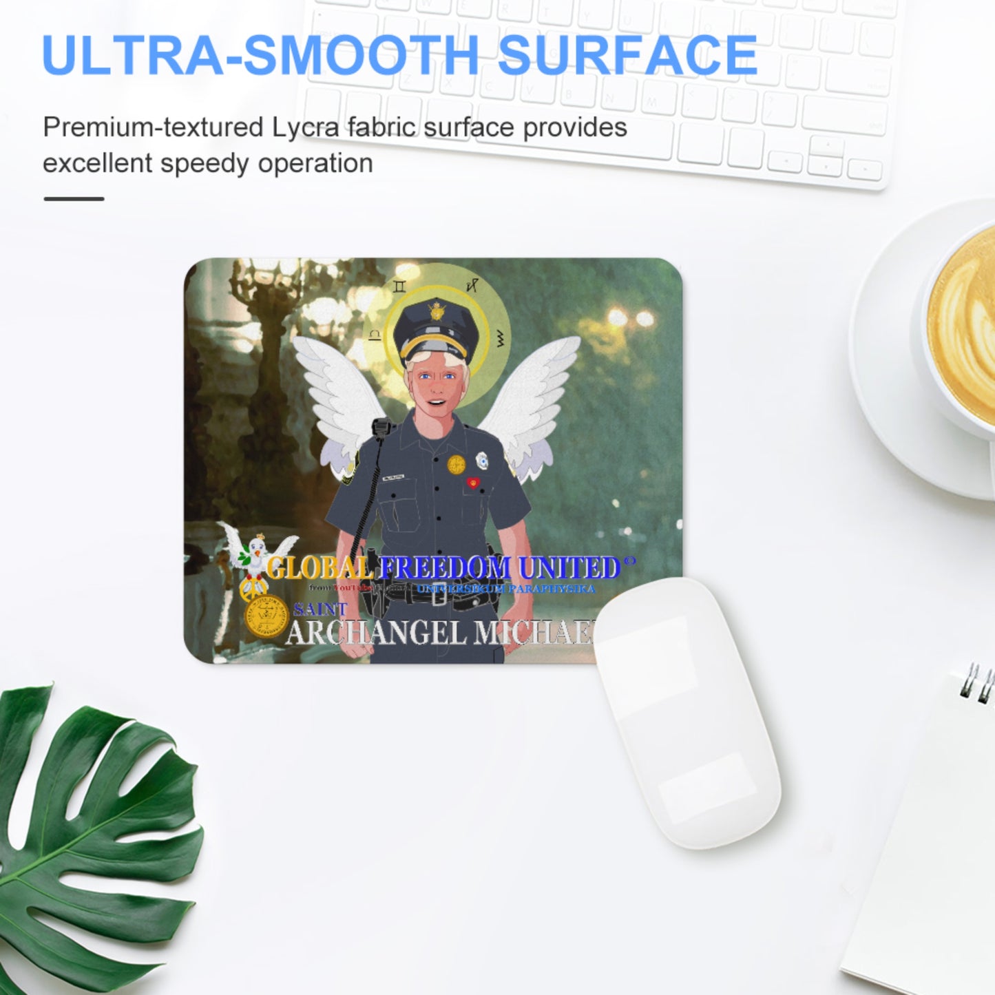 Mouse Pad  GLOBAL FREEDOM UNITED© Archangel Michael As Policemen