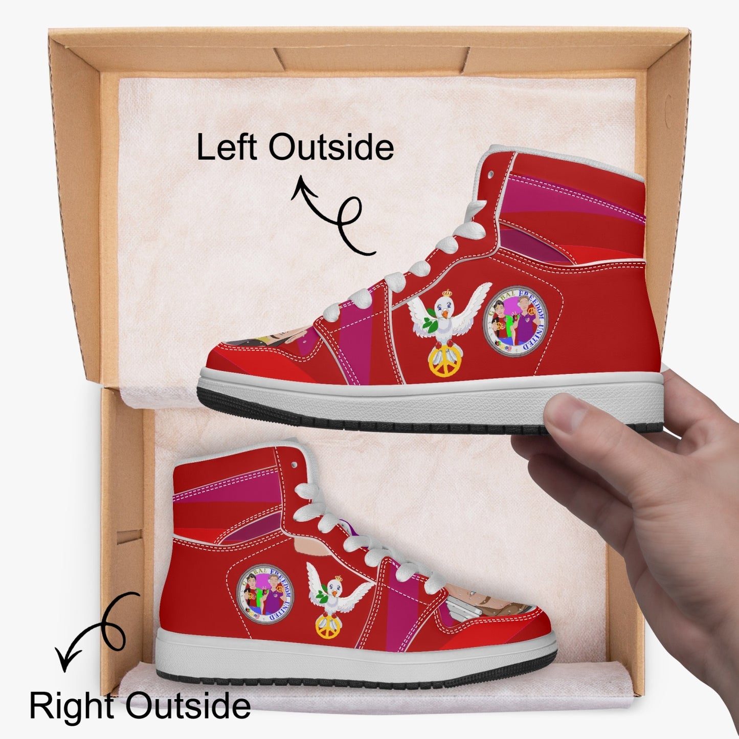 AJ Child High-top Shoes GLOBAL FREEDOM UNITED BOY AFGHANISTAN & USA