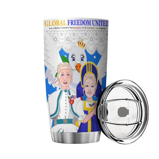 Tumbler GLOBAL FREEDOM UNITED© Women Russia & USA Blue