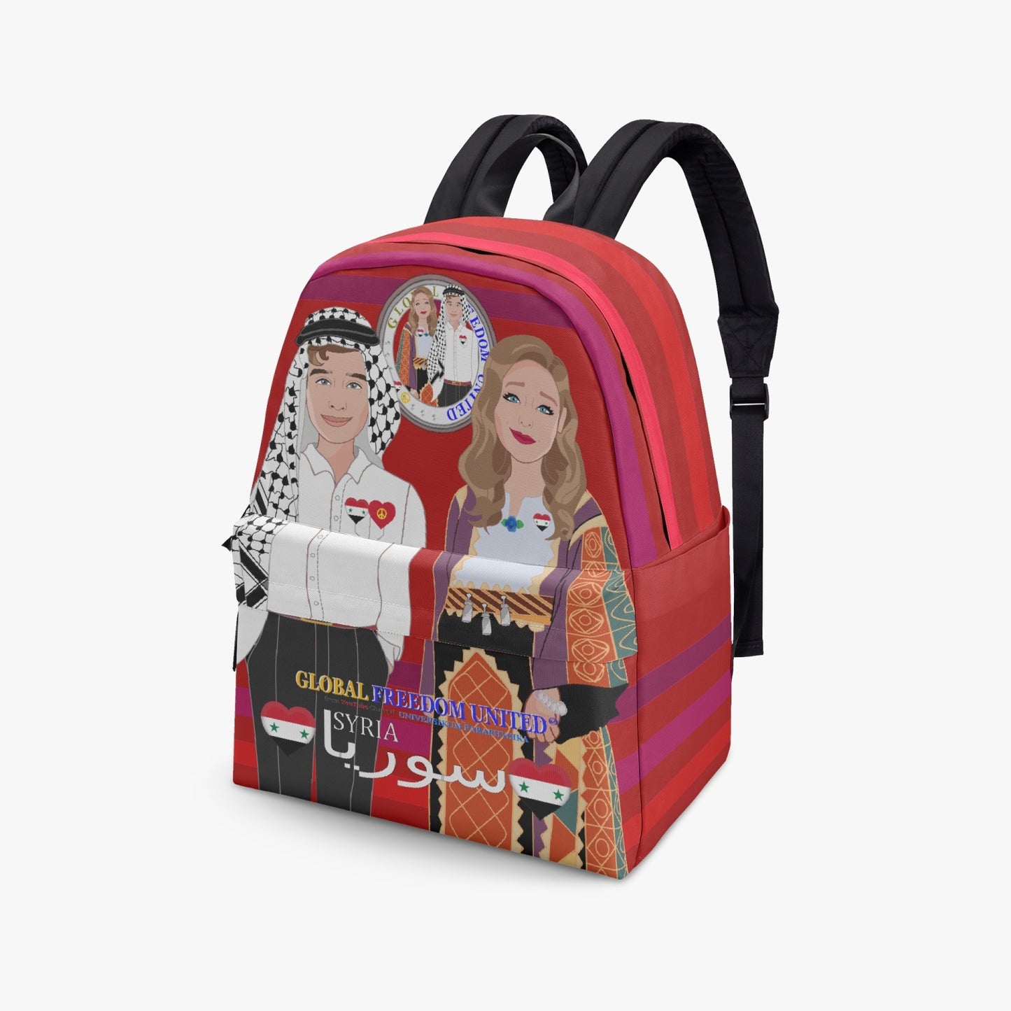 GLOBAL FREEDOM UNITED© Couple Syria Red - All-over-print Canvas Backpack