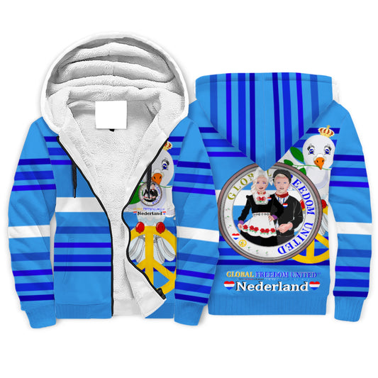 Plush Hoodie GLOBAL FREEDOM UNITED© Couple Nederland Deep Blue