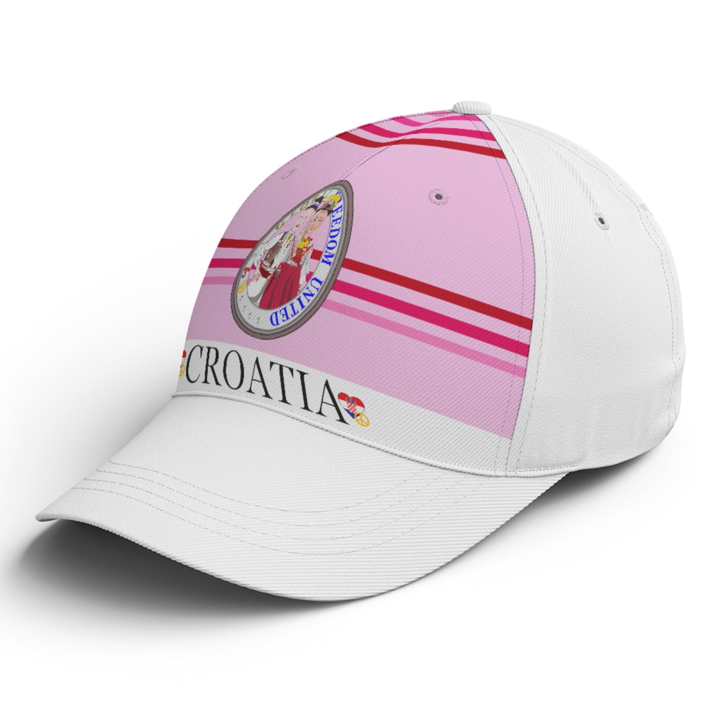 Basketball Cap GLOBAL FREEDOM UNITED© Couple Croatia Pink1