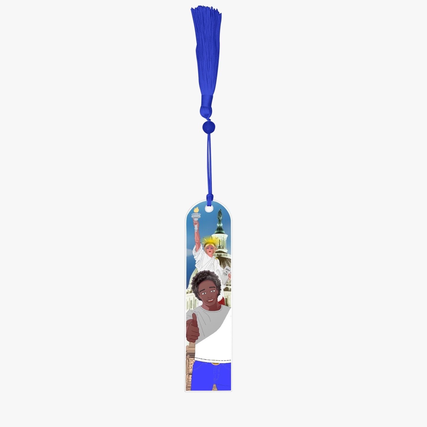 Acrylic Bookmark - Semicircle  GLOBAL FREEDOM UNITED© USA BOY V1