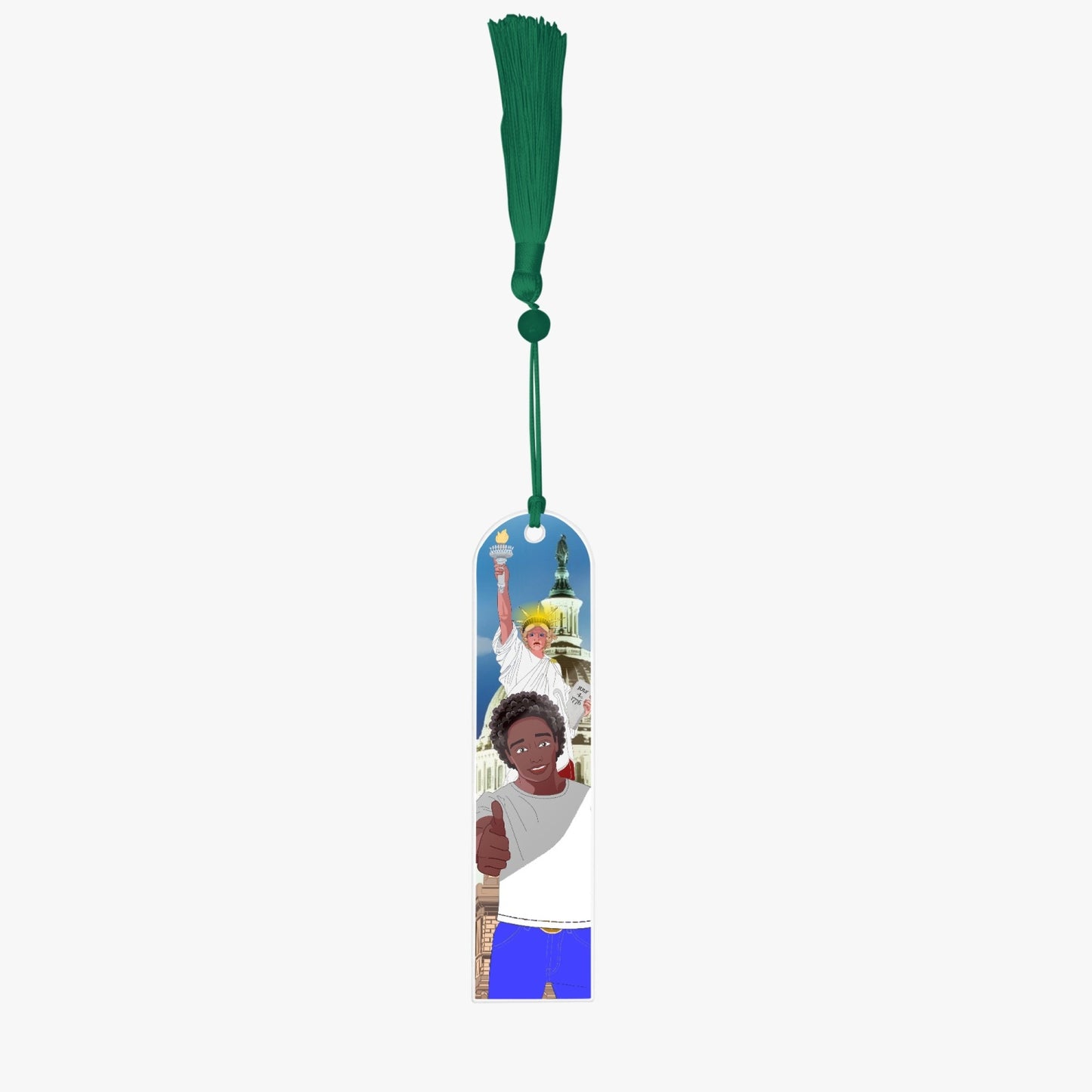 Acrylic Bookmark - Semicircle  GLOBAL FREEDOM UNITED© USA BOY V1