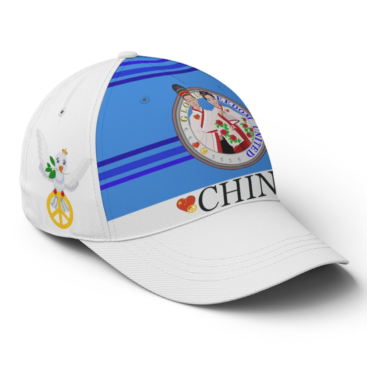 Basketball Cap GLOBAL FREEDOM UNITED© Couple China Deep Blue