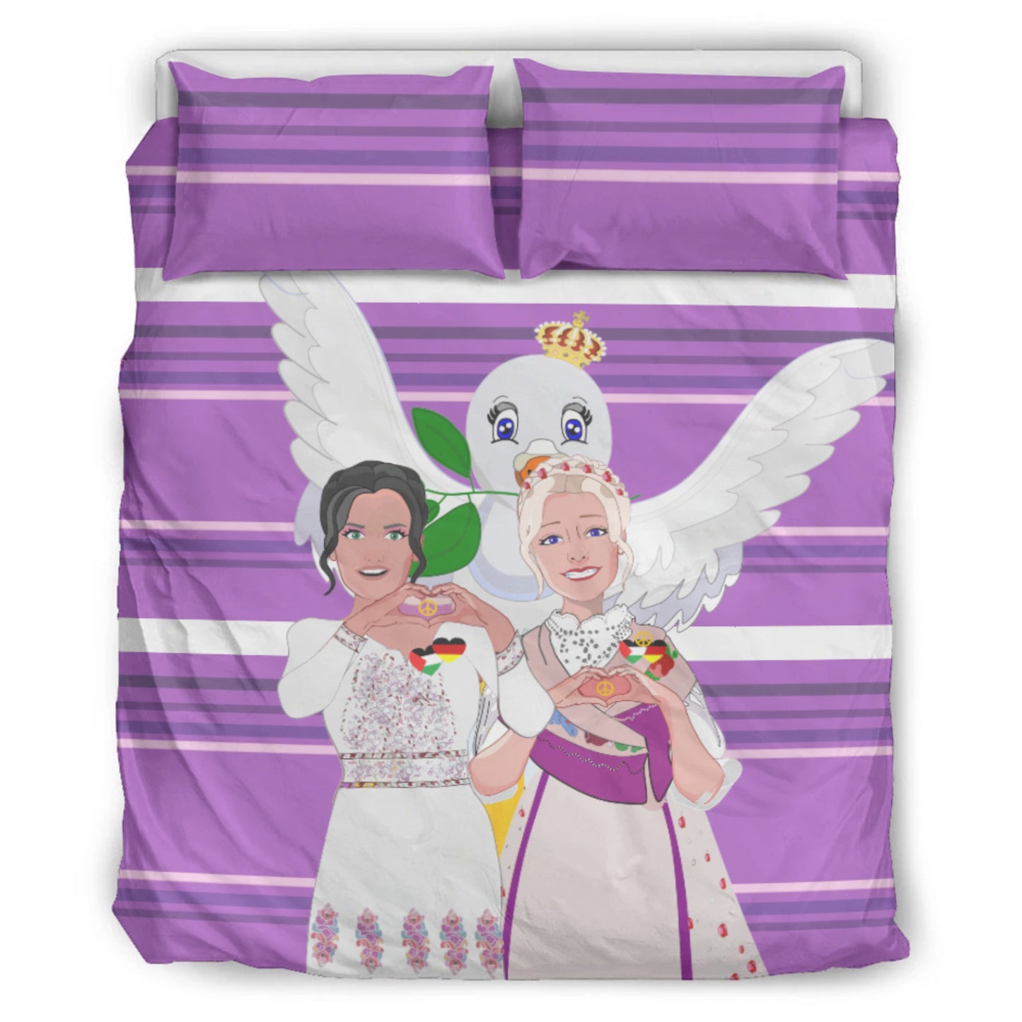 Bed Line GLOBAL FREEDOM UNITED© Women Palestina & Germany Lilac