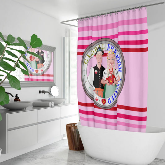 GLOBAL FREEDOM UNITED© Couple Poland Pink1 - Quick-drying Shower Curtain