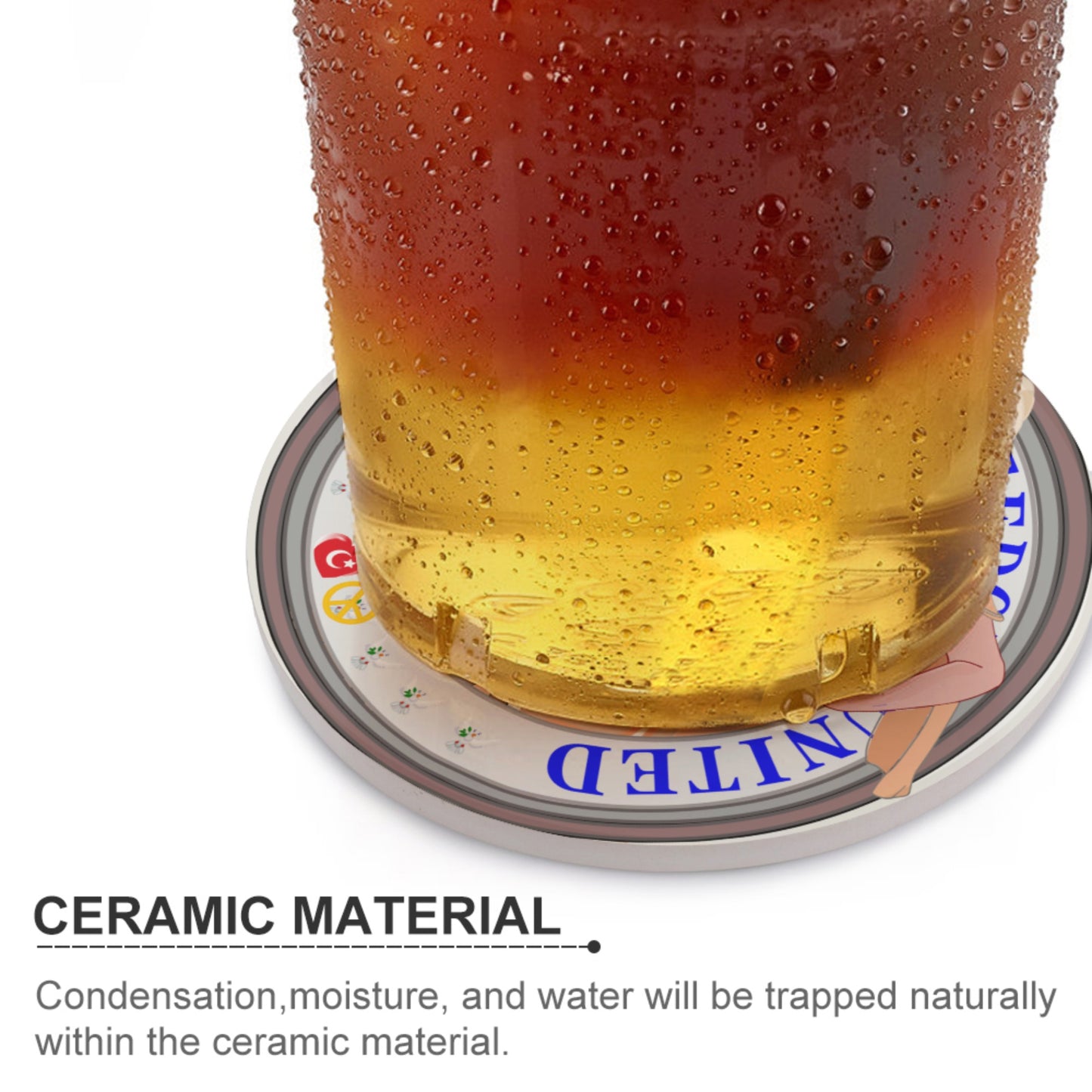 Ceramic Coasters GLOBAL FREEDOM UNITED© Couple Turkey