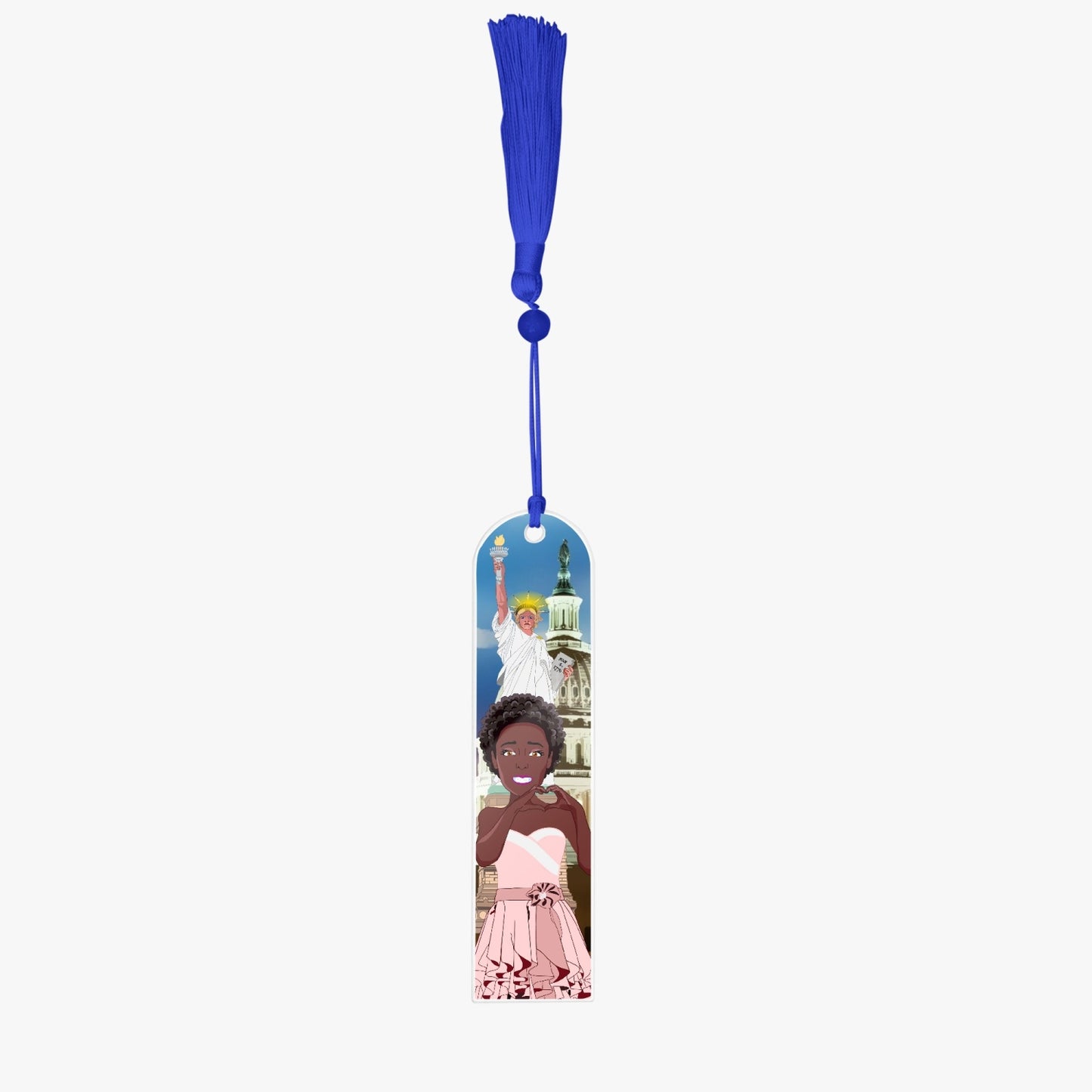 Acrylic Bookmark - Semicircle GLOBAL FREEDOM UNITED© USA GIRL V1