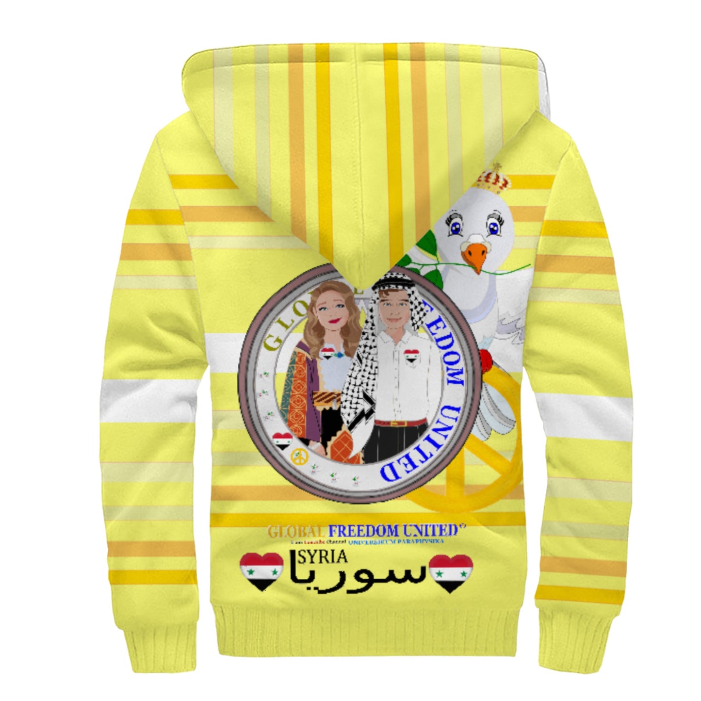 Plush Hoodie GLOBAL FREEDOM UNITED© Couple Syria Yellow