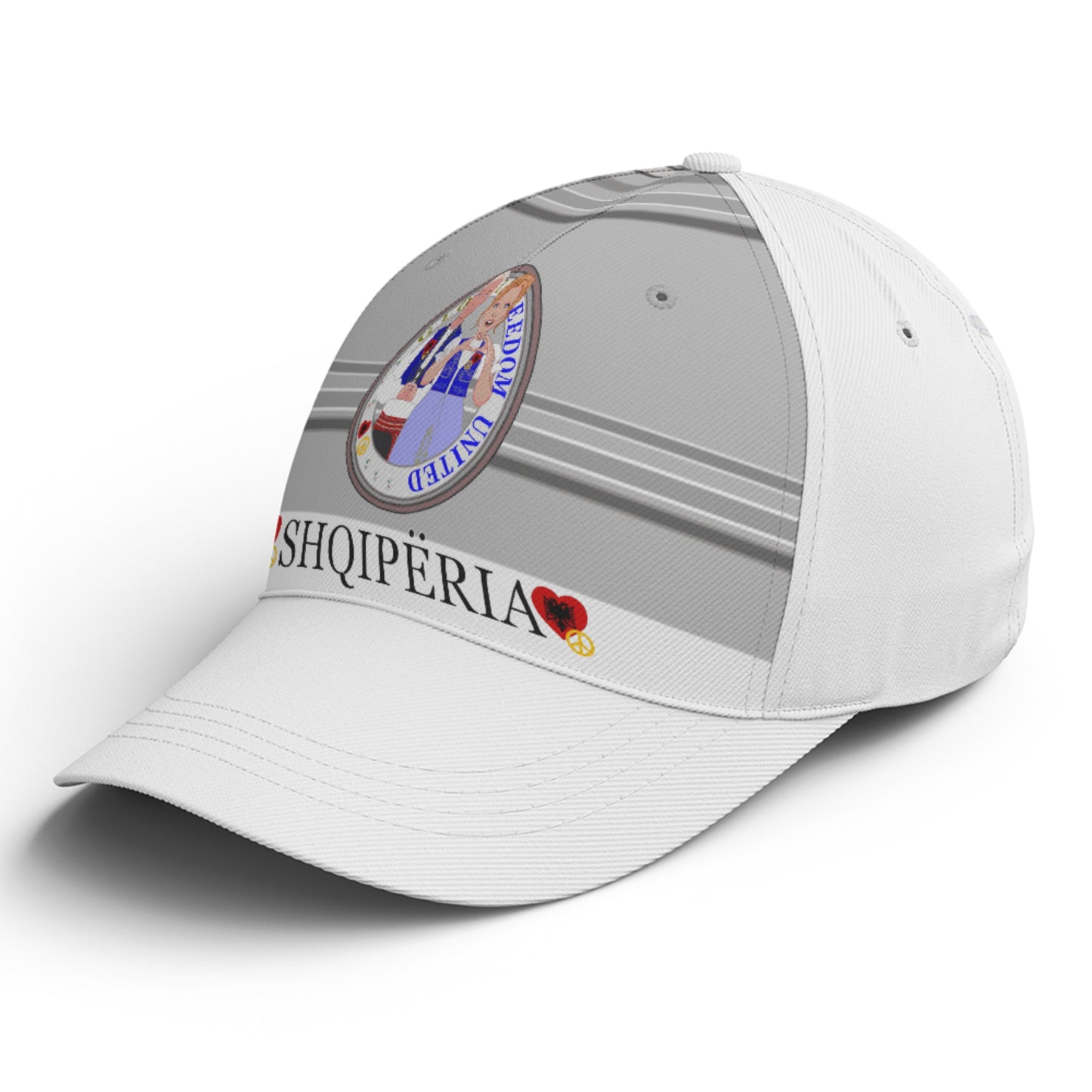 Basketball Cap GLOBAL FREEDOM UNITED© Couple Albania Grey