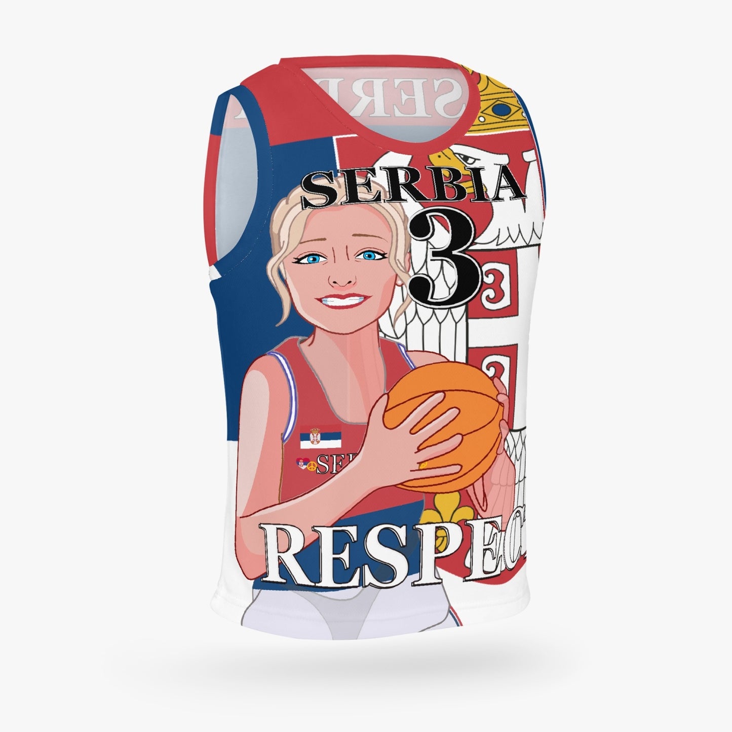 Kids Basketball Jersey GLOBAL FREEDOM UNITED GIRLS SERBIA V2 3