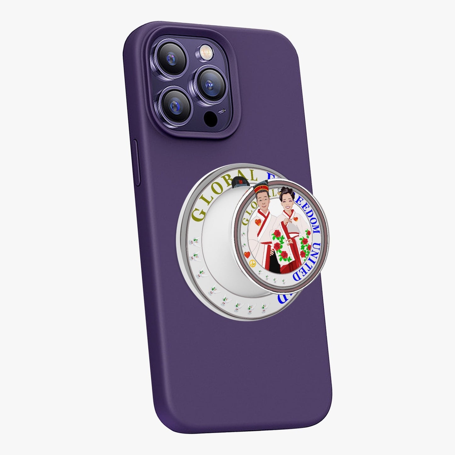 GLOBAL FREEDOM UNITED© Couple China Magnetic Collapsible Grip And Stand