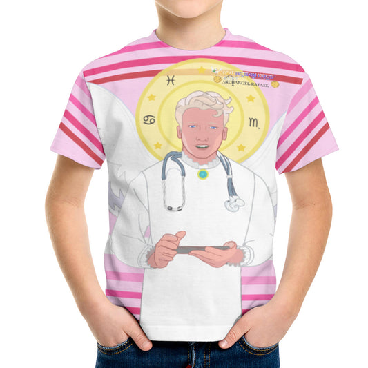 Kid´s T-shirt GLOBAL FREEDOM UNITED© Archangel Rafael English Pink1
