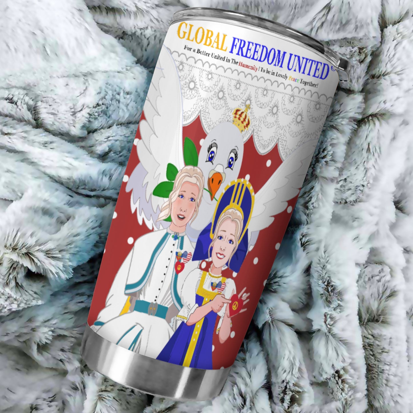 Tumbler GLOBAL FREEDOM UNITED© Women Russia & USA Red