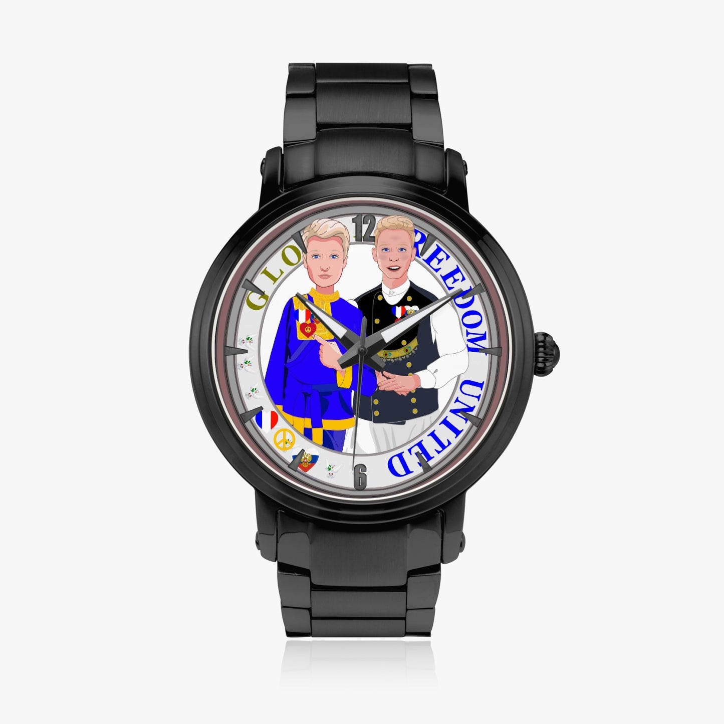 GLOBAL FREEDOM UNITED© New Steel Strap Automatic Watch (With Indicators) Men Russia & French V1