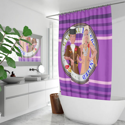 GLOBAL FREEDOM UNITED© Couple Turkey Lilac - Quick-drying Shower Curtain