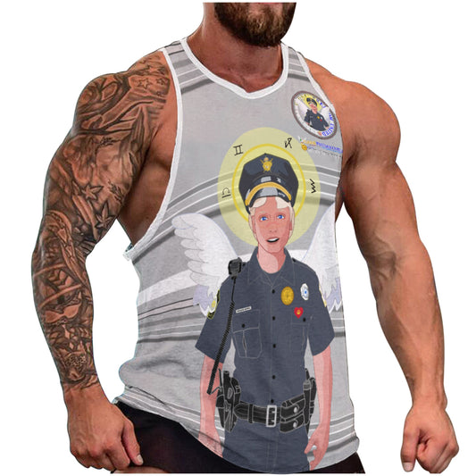 Bodybuilder Vest  GLOBAL FREEDOM UNITED© Archangel Michael As Policemen Deep Grey