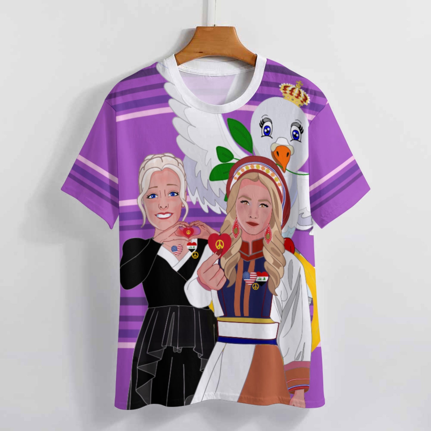 Women´s T-Shirt 3 GLOBAL FREEDOM UNITED© Women Iraq & USA Lilac