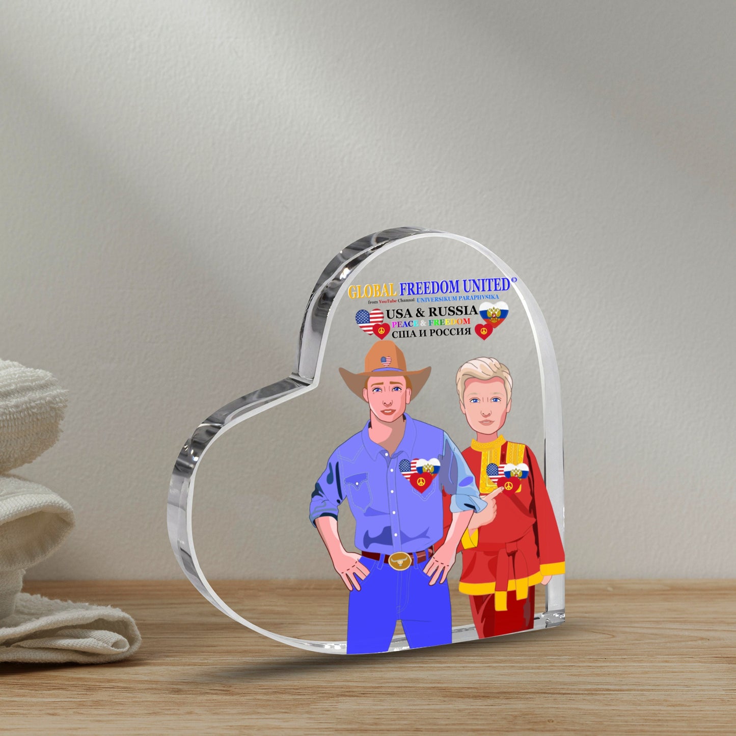 Acrylic Haert GLOBAL FREEDOM UNITED© Men Russia & USA