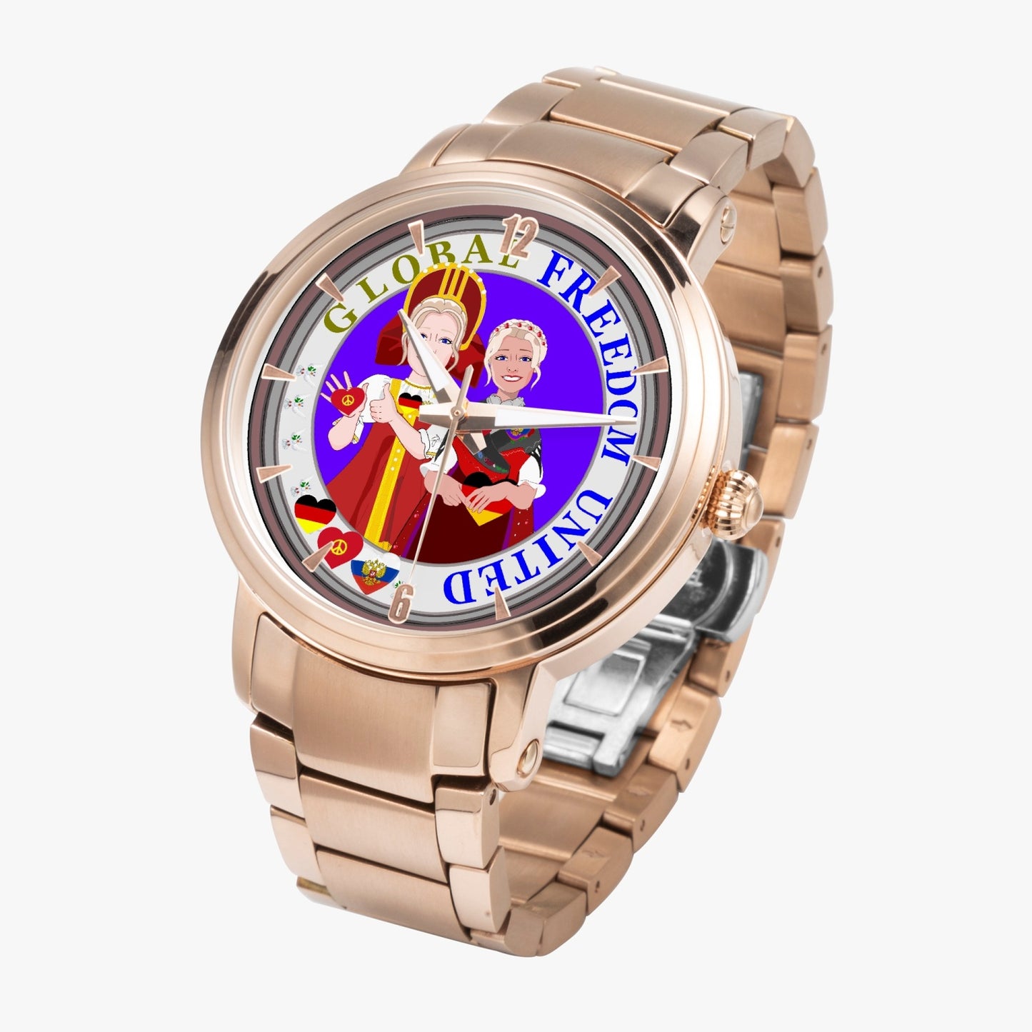 New Steel Strap Automatic Watch (With Indicators) GLOBAL FREEDOM UNITED© RUSSIA & GERMANY