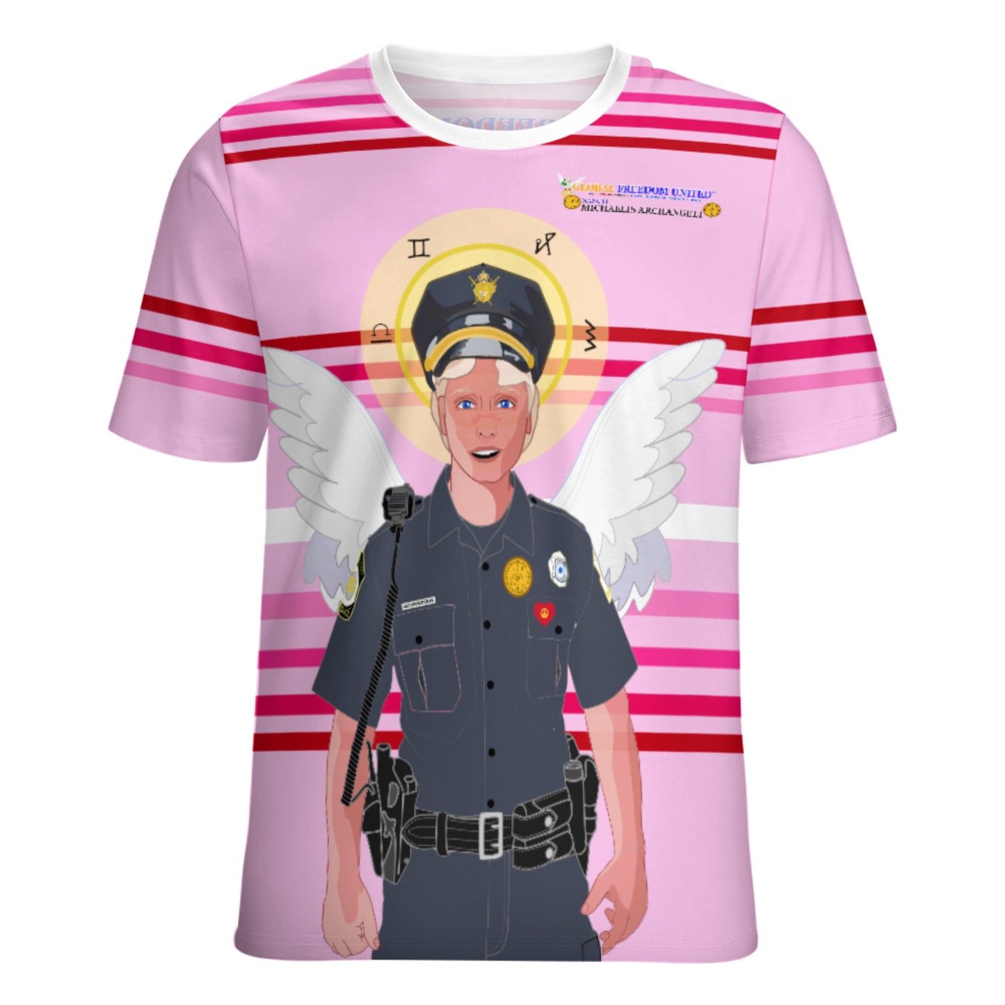 Women´s T-shirt  Global Freedom United© Archangel Michael In Latin V4 Pink1