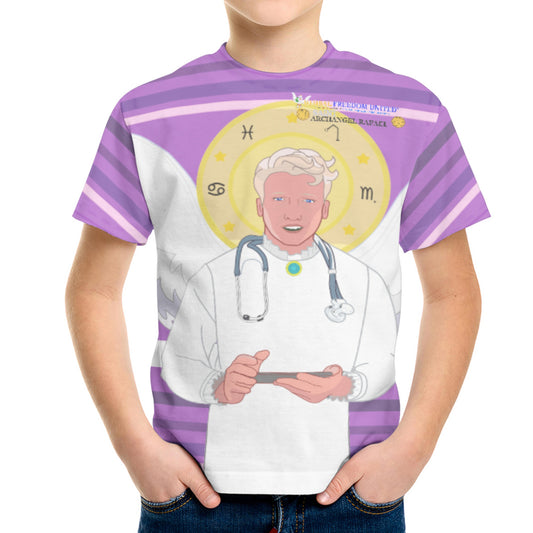 Kid´s T-shirt GLOBAL FREEDOM UNITED© Archangel Rafael English Lilac