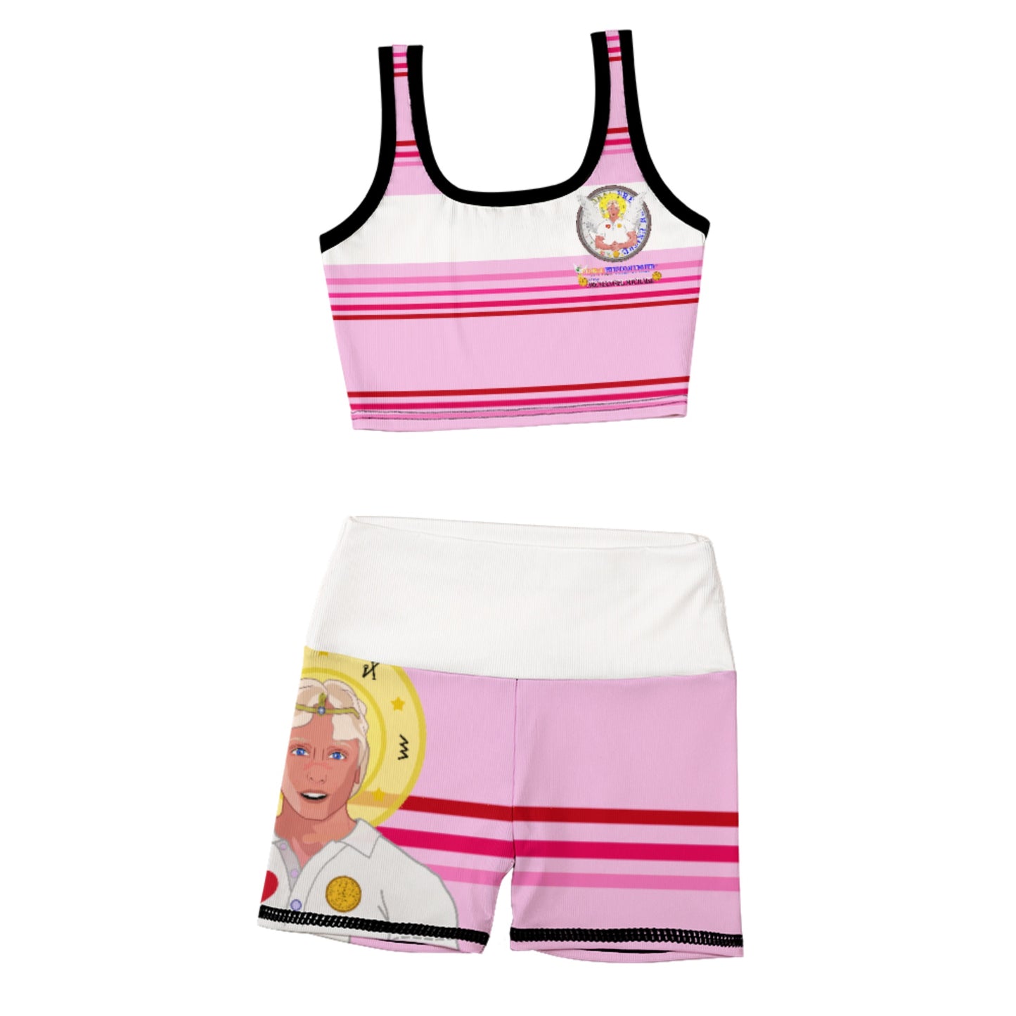 Thread Yoga Vest GLOBAL FREEDOM UNITED© Archangel Michael As Policemen Pink1