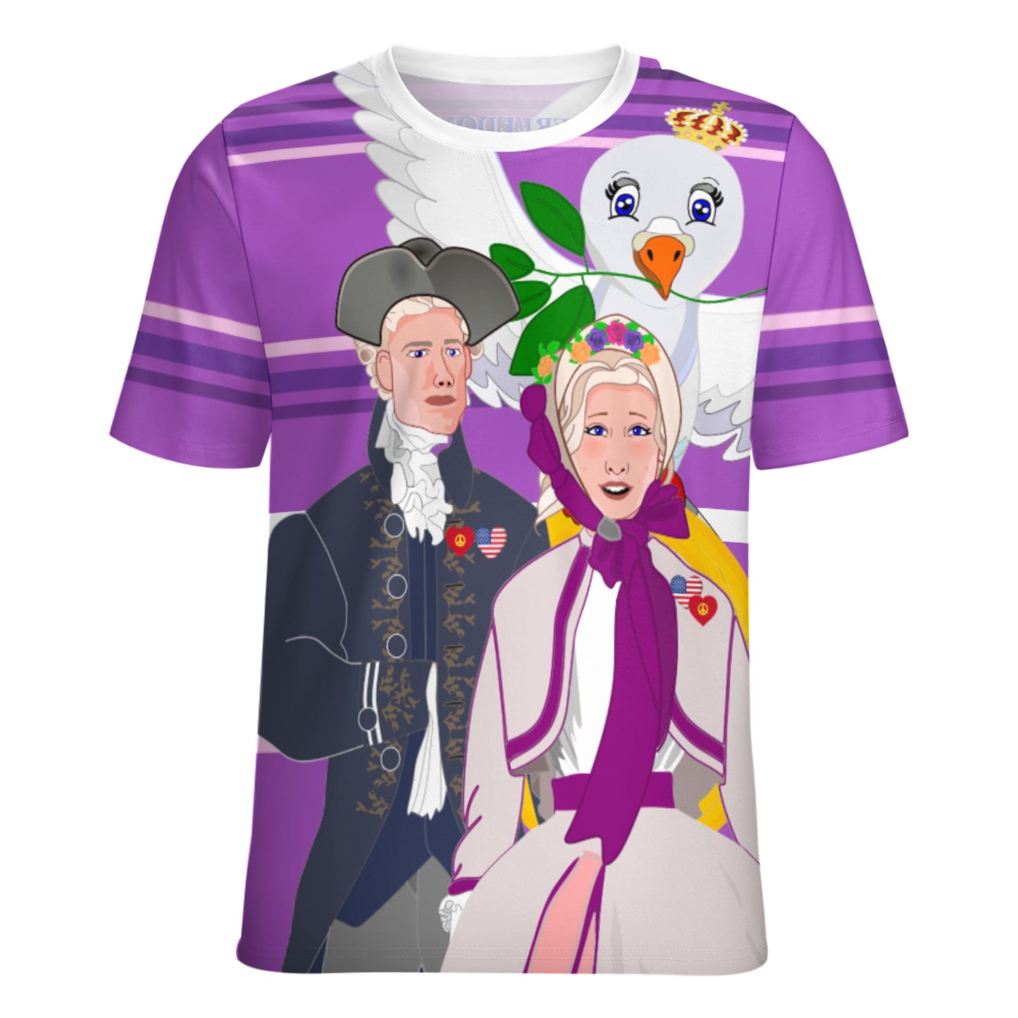 Women´s T-shirt GLOBAL FREEDOM UNITED© Couple USA V3 Lilac